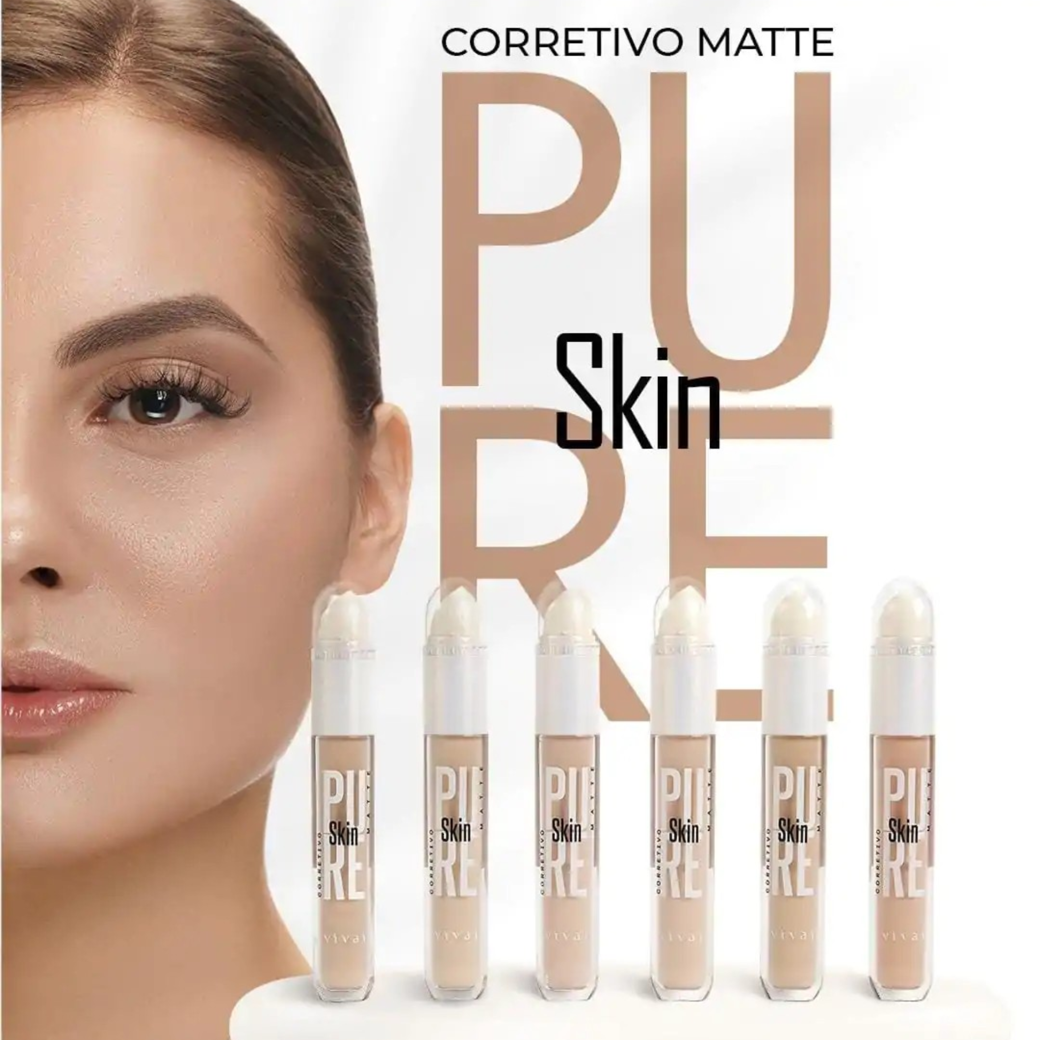 O Corretivo Liquido Matte Pure Skin Vivai você vai amar a cobertura perfeita e o acabamento fosco desse corretivo líquido. Corrija imperfeições e destaque suas melhores características com facilidade.