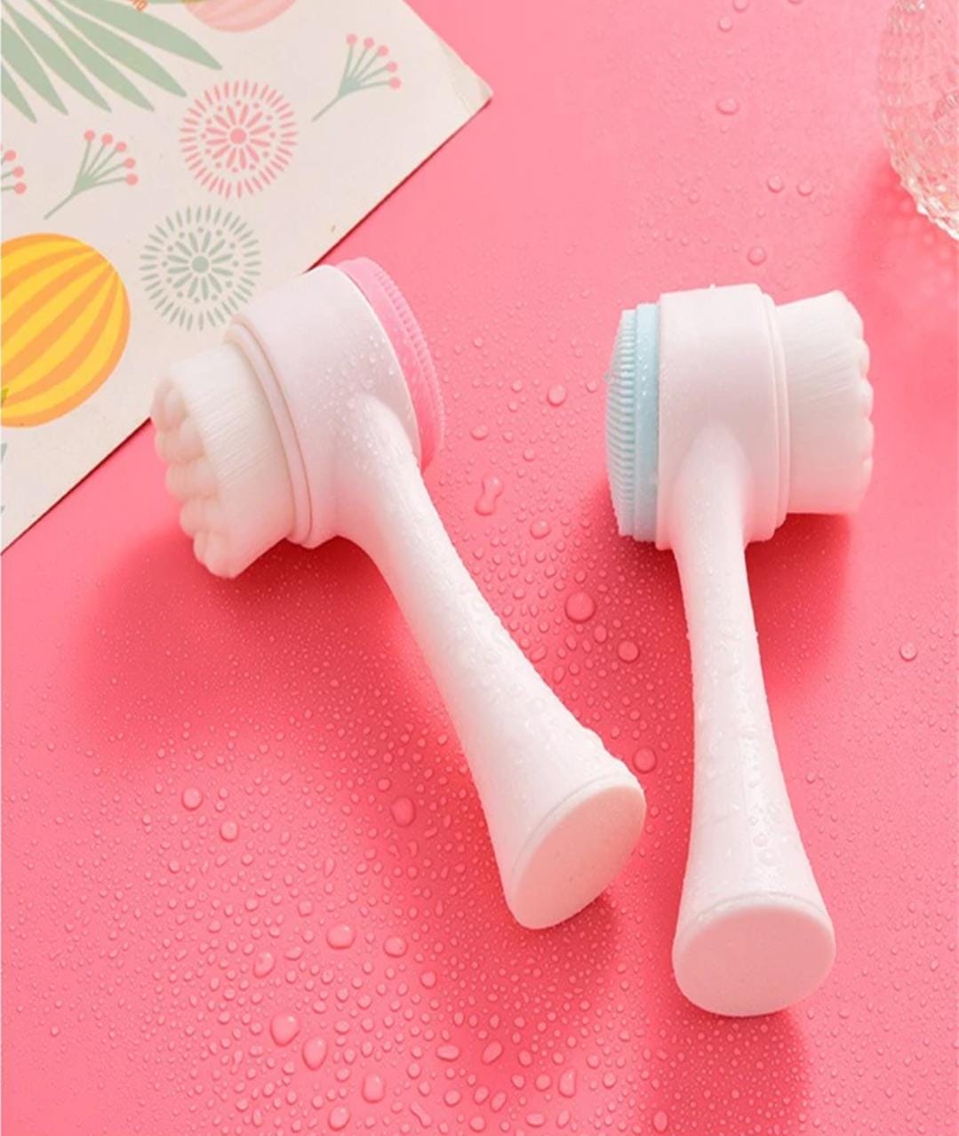 Escova De Limpeza Facial 2 Em 1 limpeza profunda da pele, silicone de queratina manual, massagem super macia para cuidados com o rosto.