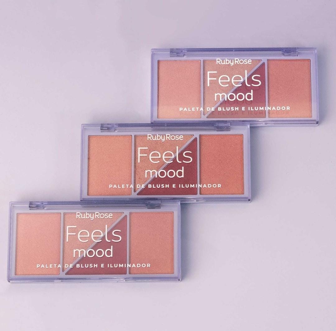 A Paleta Blush e Iluminador feels mood Ruby Rose combina blush e iluminador em um único produto, trazendo 4 tons versáteis em 2 texturas para criar looks incríveis em qualquer ocasião.