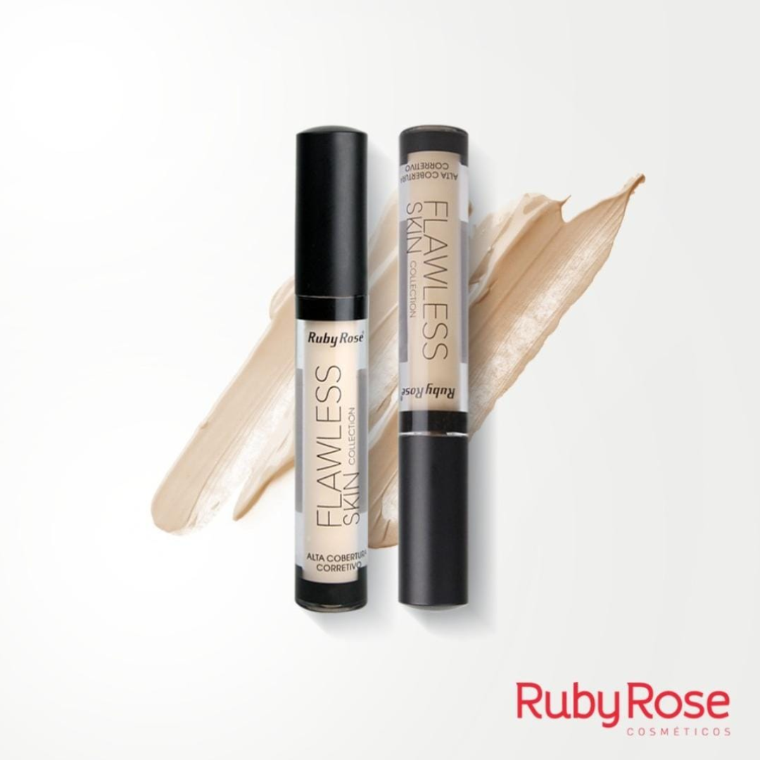 Conheça mais um queridinho da Ruby Rose, o Corretivo Flawless Collection Nude Ruby Rose. Possui textura líquida, acabamento matte, alta cobertura e longa duração, deixando a pele bem sequinha sem craquelar.