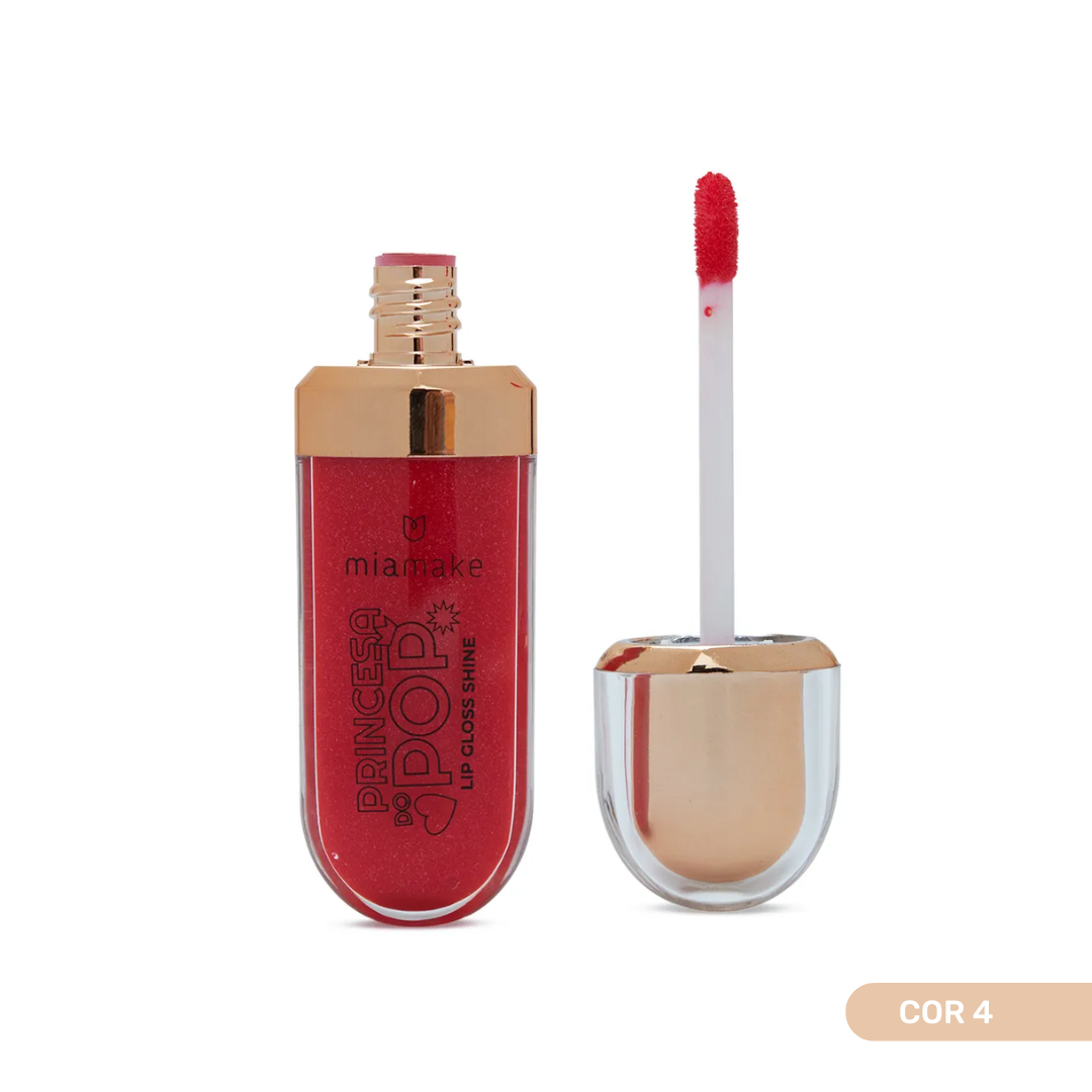 O Lip Gloss Shine Princesa do Pop Mia Make proporciona um efeito luminoso incrível, deixando os lábios com aparência saudável, hidratada e radiante.